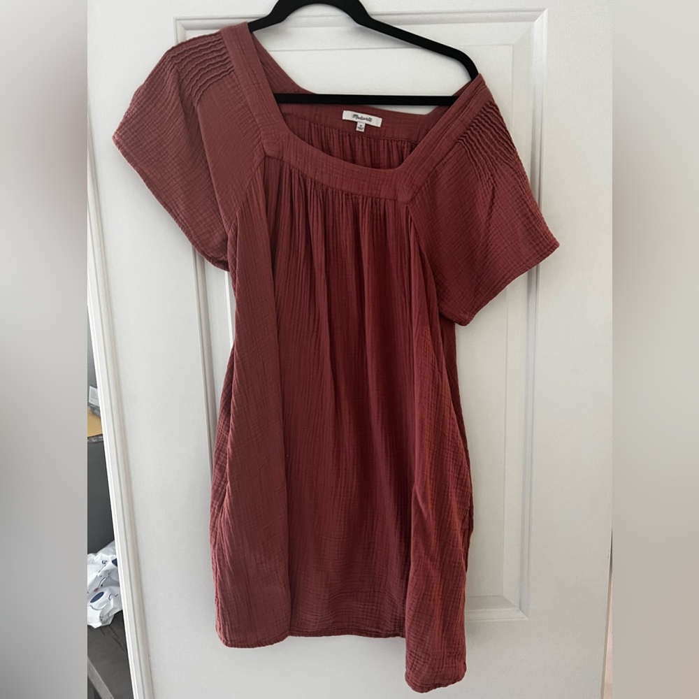 Madewell cotton gauze pink dress size M